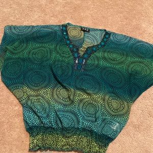 Womens shear beaded top. Size medium